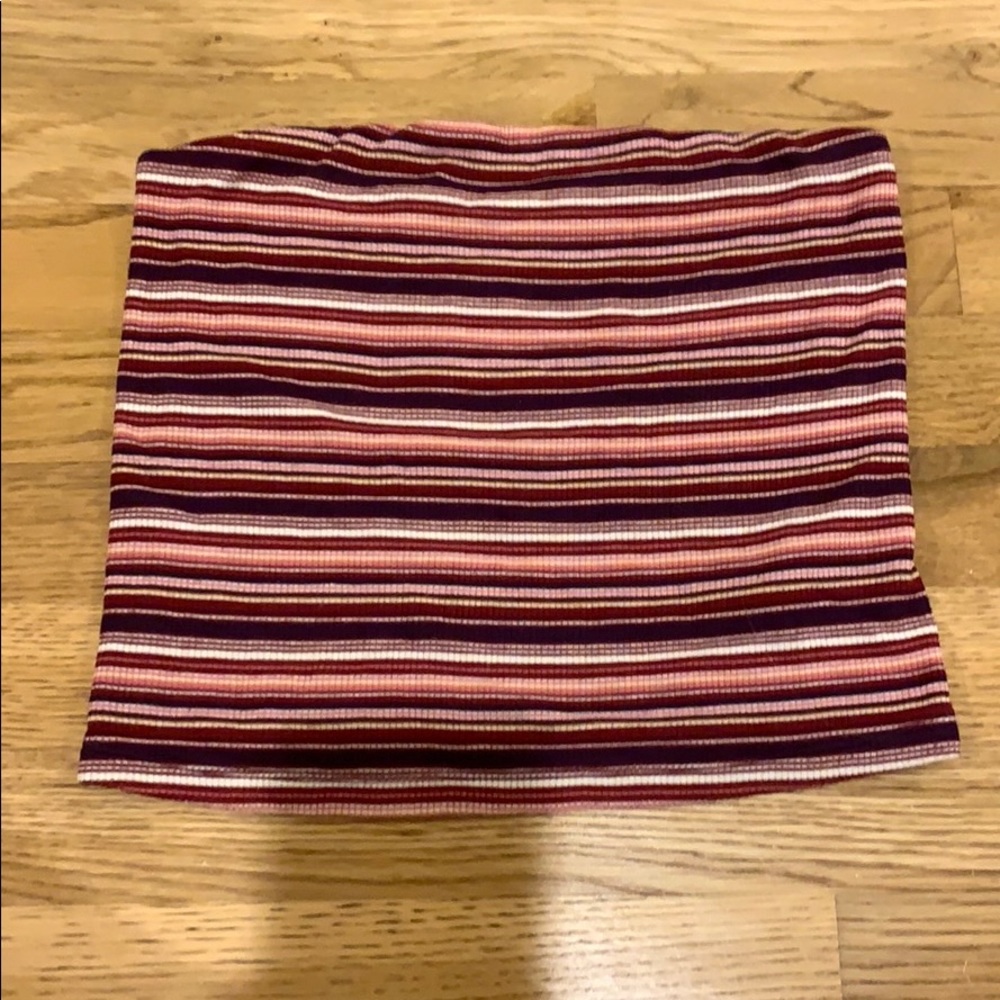 American Eagle Red Striped Tube Top in Size Small